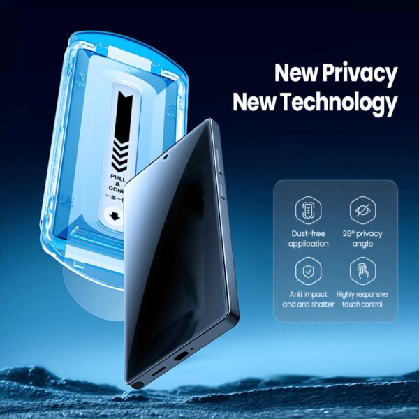 Vidrio Templado Antiespía con Instalador Samsung S25 y S25 ultra