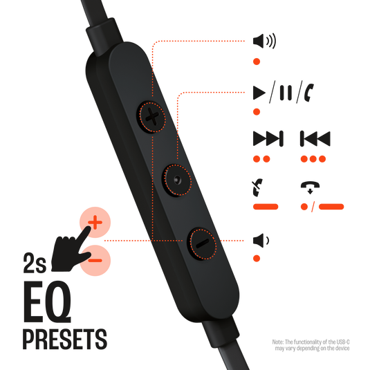 JBL_Tune 305C_Button Ctrl Audífonos JBL Tune 305C USB-C | JBL Pure Bass